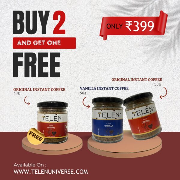Buy 2 Get 1 Free ( Vanilla & Original Instant Coffee 50g )