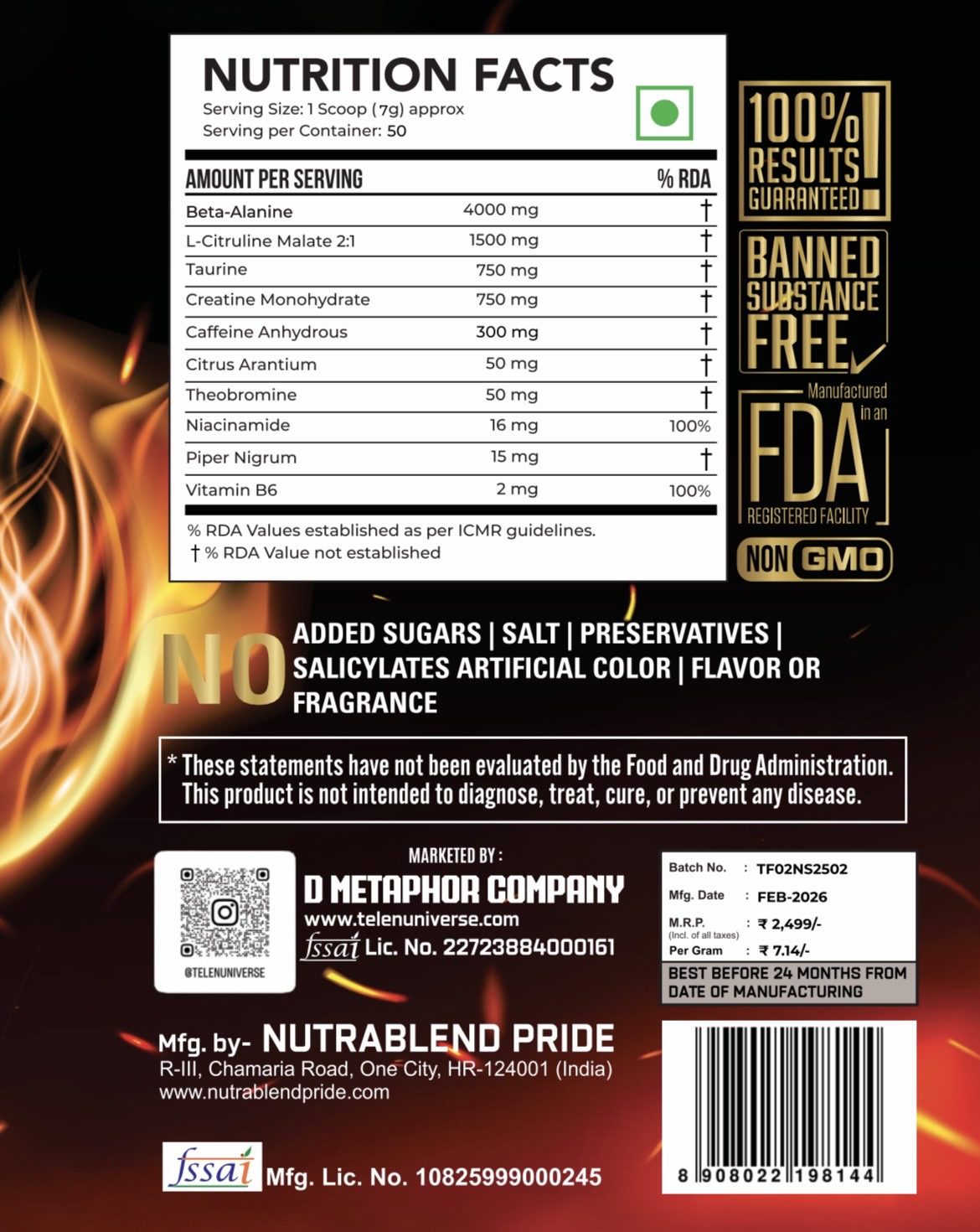 TELENFUSION “NITRO SURGE “ PREWORKOUT - Image 3